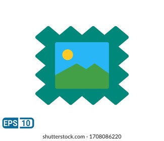 Icono de estilo plano de marco de imagen aislado en fondo blanco. Vector art. EPS 10