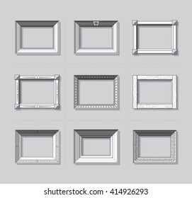 Picture frame flat vector. Photo frame. Painting frame. Frame set. Icons. Simple