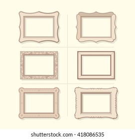 Picture frame flat vector. Photo frame. Painting frame. Icon set.