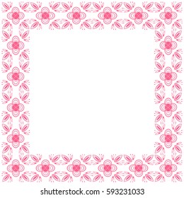 picture frame flower pink pattern background beautiful vector illustration.