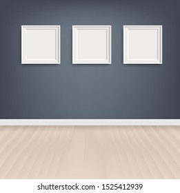 Picture Frame With Grey Background With Gradient Mesh, Vector Illustration