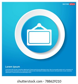 Picture Frame Icon Abstract Blue Web Sticker Button