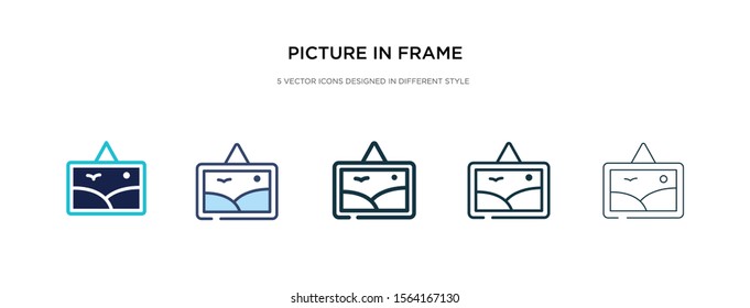 picture in frame icon in different style vector illustration. two colored and black picture in frame vector icons designed filled, outline, line and stroke style can be used for web, mobile, ui