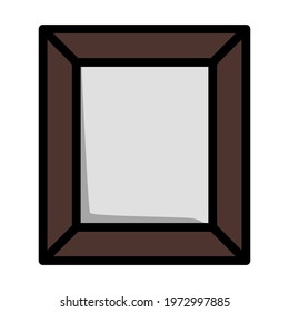 Icono de marco de imagen. Contorno de negrita editable con diseño de relleno de color. Ilustración vectorial.