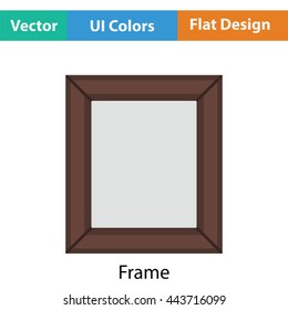 Picture frame icon. Flat color design. Vector illustration.