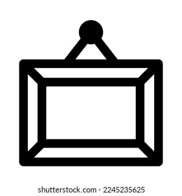 Picture frame icon line isolated on white background. Black flat thin icon on modern outline style. Linear symbol and editable stroke. Simple and pixel perfect stroke vector illustration