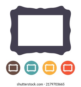 Picture frame icon on white background