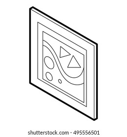 Picture in a frame icon in outline style on a white background vector illustration