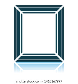 Ícone de Quadro de Imagem. Projeto de Reflexão de Sombra. Ilustração de vetor.