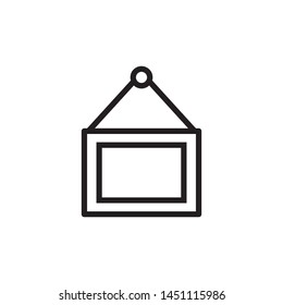 Picture frame icon vector. Flat design style on white background.
