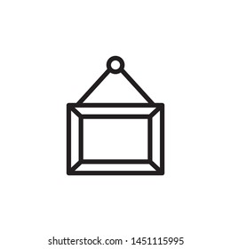 Picture frame icon vector. Flat design style on white background.