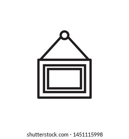 Picture frame icon vector. Flat design style on white background.