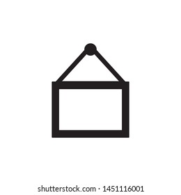 Picture frame icon vector. Flat design style on white background.