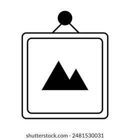 Bilderrahmen-Symbol-Vektorgrafik auf weißem Hintergrund