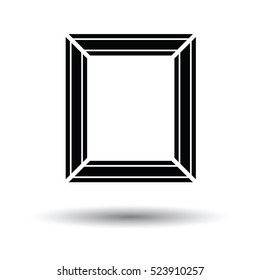 Picture frame icon. White background with shadow design. Vector illustration.