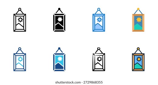 Los iconos de marco de imagen establecen una colección de estilo múltiple. Trazo editable 
