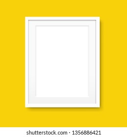 Picture Frame Isolated Yellow Background With Gradient Mesh, Vector Illustration