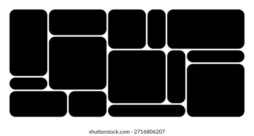 Diseño de marco de imagen dispuesto dentro de un sistema de cuadrícula bento para la presentación de fotos Interfaces de Web modernas Collages creativos y composiciones de diseño digital