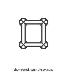 Picture frame line icon. linear style sign for mobile concept and web design. Square frame outline vector icon. Symbol, logo illustration. Vector graphics