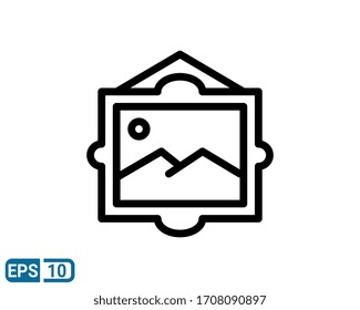 Picture frame line style icon. Vector illustration on white background. EPS 10