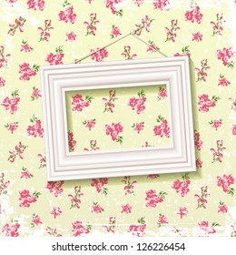 Picture Frame On Delicate Floral Background