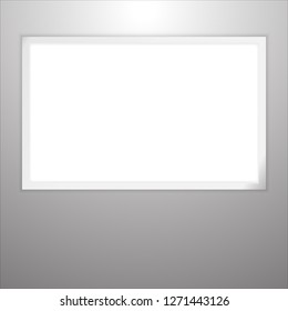 Picture frame on gradient gray wall, picture frame for interior decorate