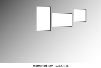 Picture frame on gray - white background