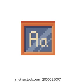Picture frame on the wall, design for stickers, logo, embroidery, mobile app. Abstract pixel art icon. Vector template. 8-bit. Isolated illustration. 