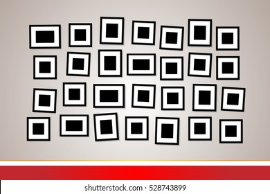 Picture frame on the wall design vector