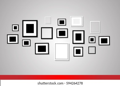 Picture frame on the wall design vector