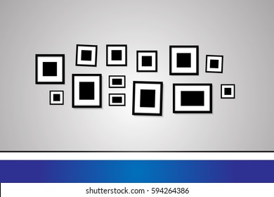 Picture frame on the wall design vector