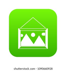 Picture in a frame on the wall icon digital green for any design isolated on white vector illustration