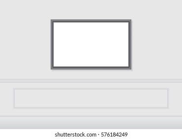 Picture frame on wall. vector
