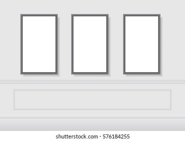 Picture frame on wall. vector