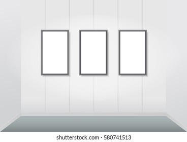 Picture frame on wall. vector