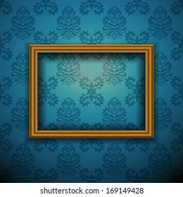 picture frame on wallpaper background