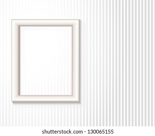 Picture frame on white wall. EPS 10 transparency used