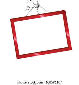 picture frame in red color vector illustration