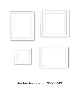 Picture Frame Set Isolated Background With Gradient Mesh, Vector Illustration