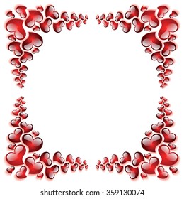 Picture frame silhouette to the Valentine's day. Vector illustration. 