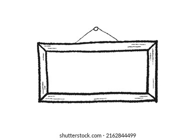 Picture Frame Sketch. Vector Illustration Pic Frame Doodle.