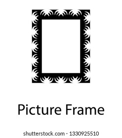 Picture frame, solid vector icon.