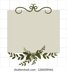 Picture frame with space for filling text. Vector illustration.