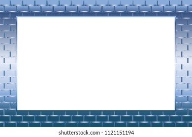 Picture frame surrounded by bricks,Tile, block, background material wallpaper, photo frame, photo space,