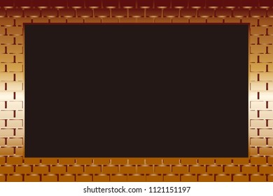 Picture frame surrounded by bricks,Tile, block, background material wallpaper, photo frame, photo space,