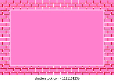 Picture frame surrounded by bricks,Tile, block, background material wallpaper, photo frame, photo space,