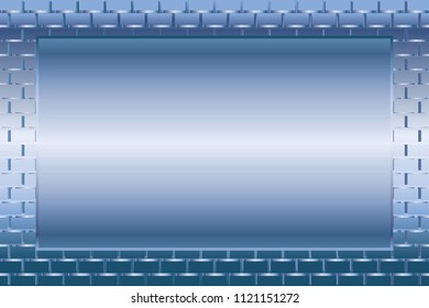 Picture frame surrounded by bricks,Tile, block, background material wallpaper, photo frame, photo space,