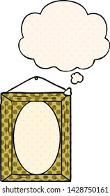 picture frame with thought bubble in comic book style