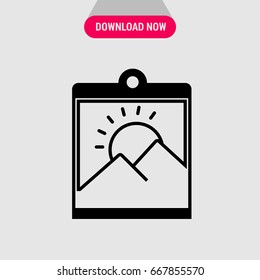 Picture frame vector icon, Painting in frame symbol. Simple, modern flat vector illustration for mobile app, website or desktop app  