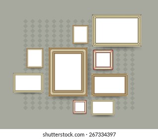 Picture frame vector. Photo art gallery. vector illustration.